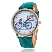 Load image into Gallery viewer, Unique Women's Watch with Bicycle Design-KOLEE WATCHES-green-KOLEE WATCHES