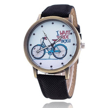 Load image into Gallery viewer, Unique Women's Watch with Bicycle Design-KOLEE WATCHES-black-KOLEE WATCHES