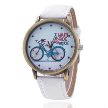 Load image into Gallery viewer, Unique Women's Watch with Bicycle Design-KOLEE WATCHES-white-KOLEE WATCHES