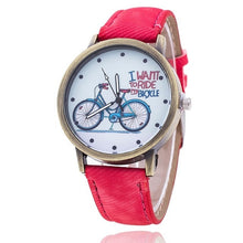 Load image into Gallery viewer, Unique Women's Watch with Bicycle Design-KOLEE WATCHES-red-KOLEE WATCHES