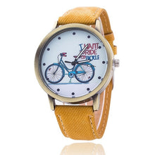 Load image into Gallery viewer, Unique Women's Watch with Bicycle Design-KOLEE WATCHES-yellow-KOLEE WATCHES