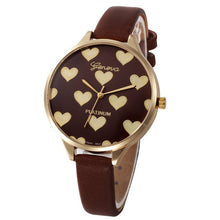 Load image into Gallery viewer, Classic Women's Watch with Heart Design-KOLEE WATCHES-Brown-KOLEE WATCHES