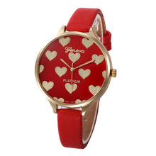 Load image into Gallery viewer, Classic Women's Watch with Heart Design-KOLEE WATCHES-Red-KOLEE WATCHES