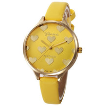 Load image into Gallery viewer, Classic Women's Watch with Heart Design-KOLEE WATCHES-YELLOW-KOLEE WATCHES