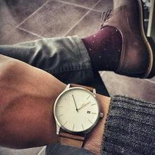 Load image into Gallery viewer, Artificial Leather Men`s watch-KOLEE WATCHES-brown white-KOLEE WATCHES