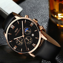 Load image into Gallery viewer, Luxury Artificial Leather Men`s Watch-KOLEE WATCHES-black rose gold-KOLEE WATCHES