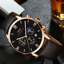 Load image into Gallery viewer, Luxury Artificial Leather Men`s Watch-KOLEE WATCHES-black rose gold-KOLEE WATCHES